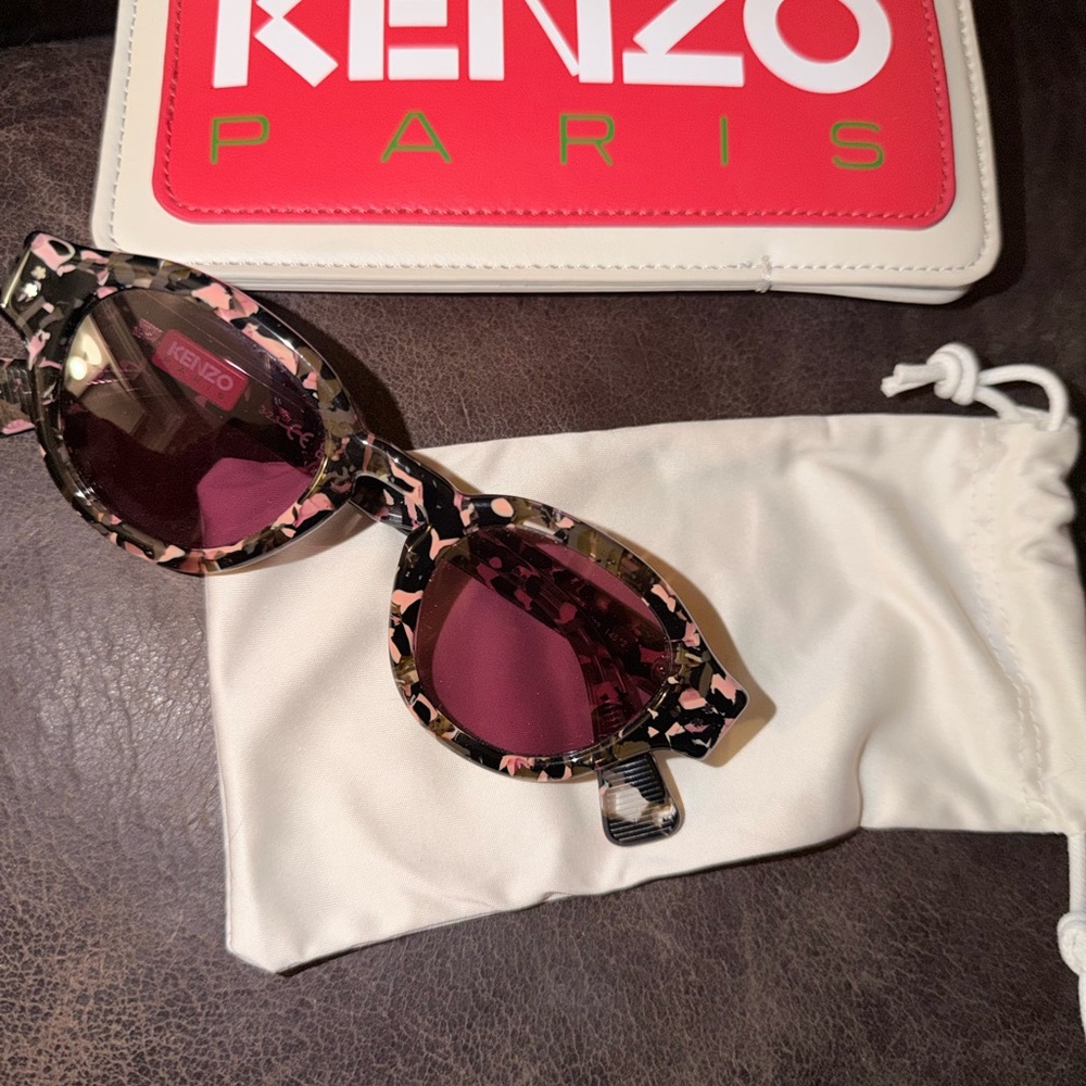 Kenzo Women's Sunglasses in Pink and Black Pattern